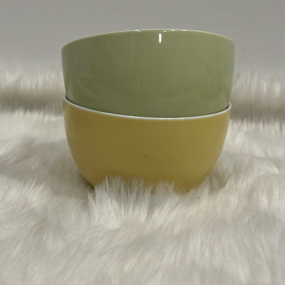 Thomas Sunny Day Bundle Set of 2 Green Yellow Porcelain Dishwasher Bowls